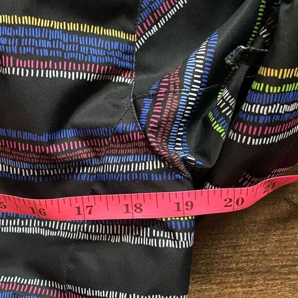 ROXY ski jacket snowboarding winter coat sz M striped rainbow hooded women’s EUC - Picture 6 of 15